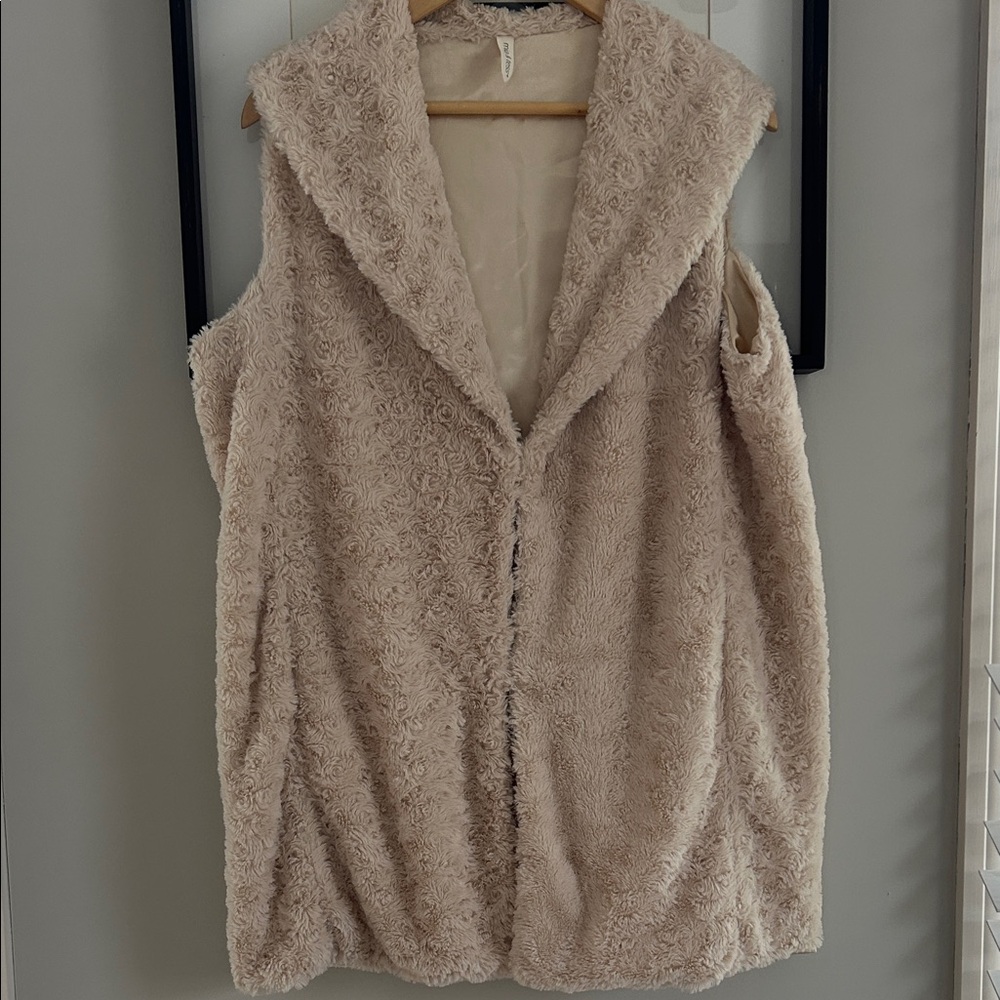 Cozy Beige Teddy Vest for Women